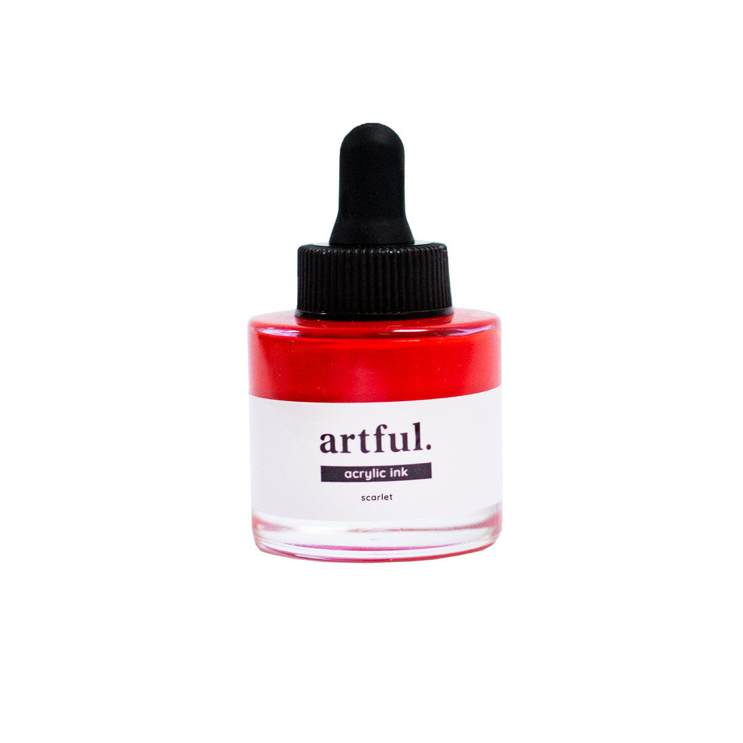 Artful Scarlet Red Acrylic Ink - 30ml