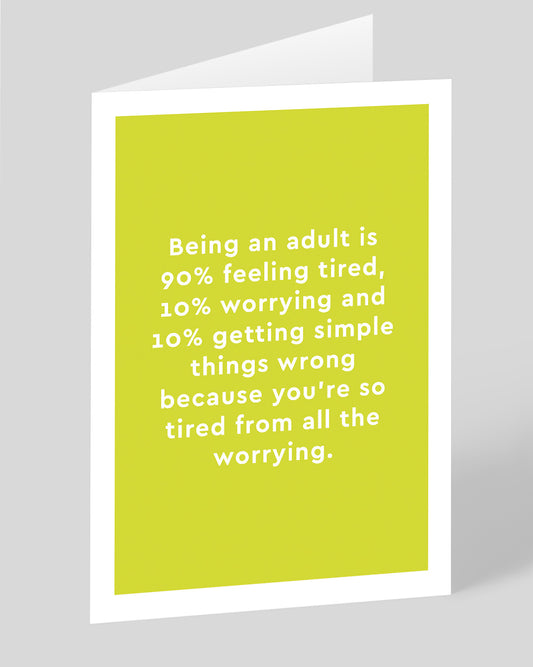 Personalised Being An Adult Greeting Card