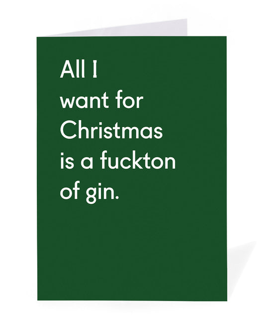 Personalised Fuckton Of Gin Christmas Card