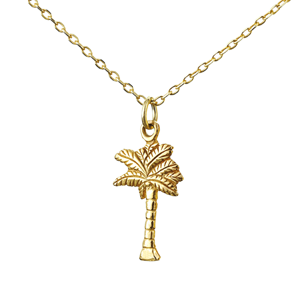 Gold palm sales tree necklace