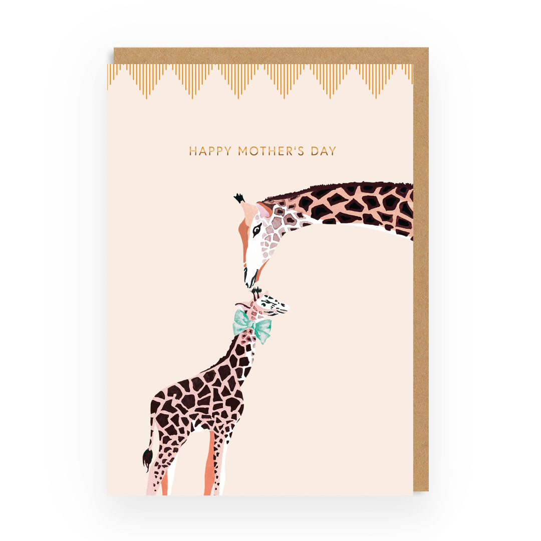 Happy Mothers Day Giraffe Greeting Card