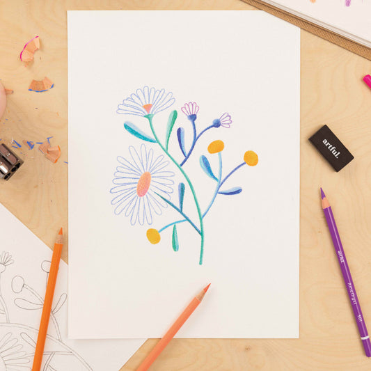 Artful Colouring Pencil - Daisy Chain -  Downloadable Tutorial