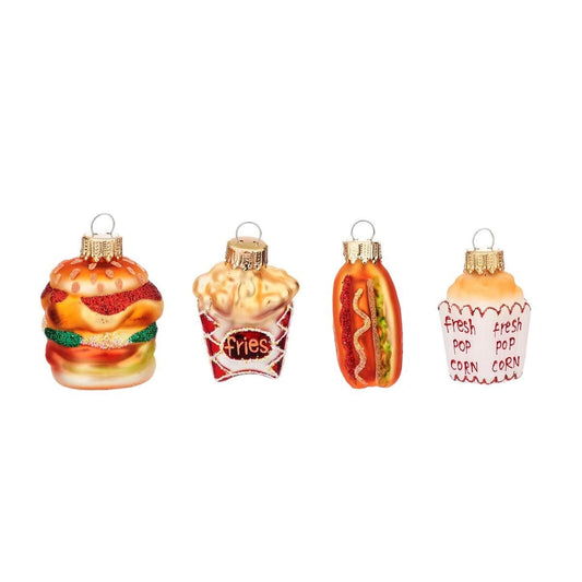 Fun Fast Food Shaped Baubles - Set of 4